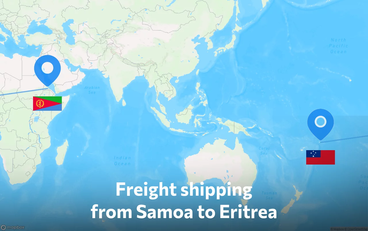 Shipping route from Samoa to Eritrea