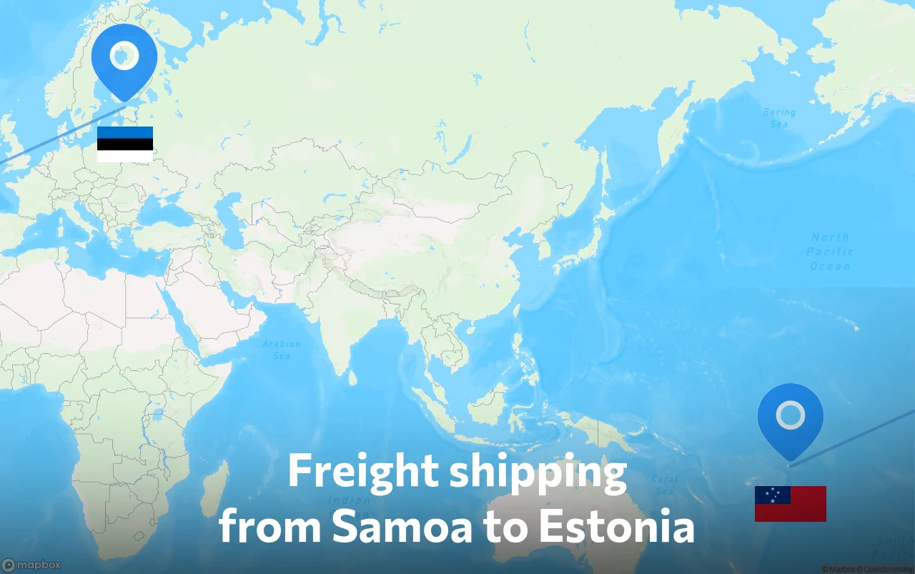 Shipping route from Samoa to Estonia