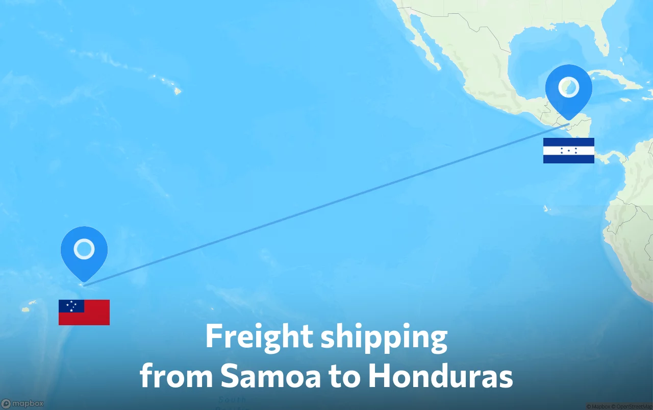Shipping route from Samoa to Honduras