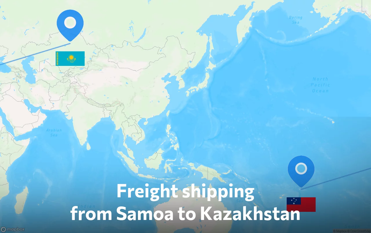 Shipping route from Samoa to Kazakhstan