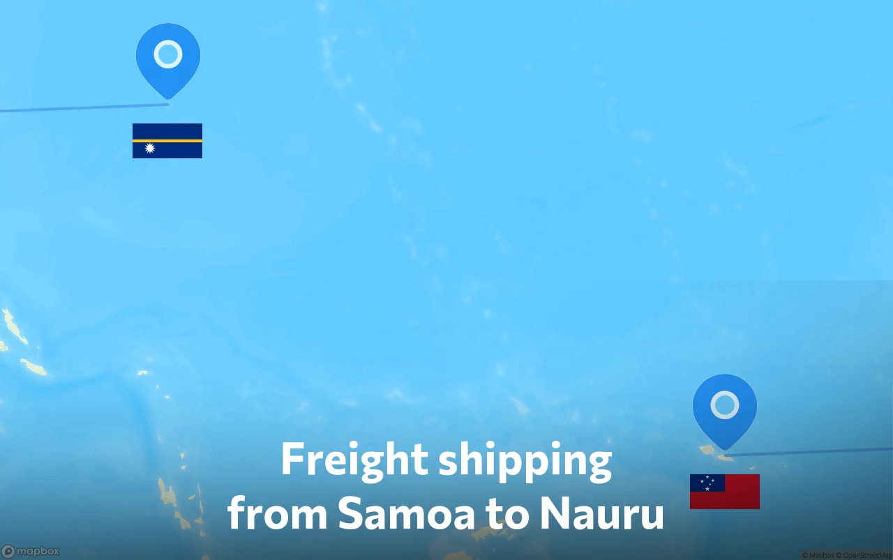 Shipping route from Samoa to Nauru