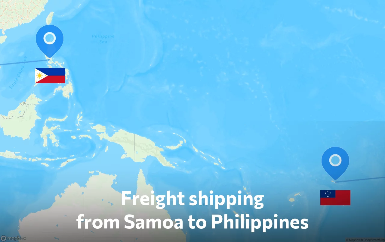 Shipping route from Samoa to Philippines