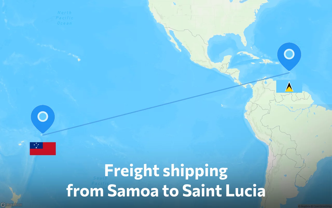 Shipping route from Samoa to Saint Lucia