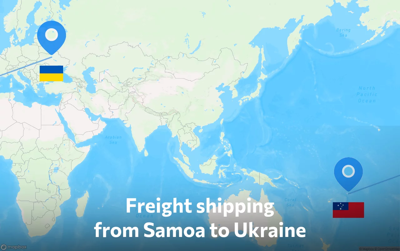 Shipping route from Samoa to Ukraine