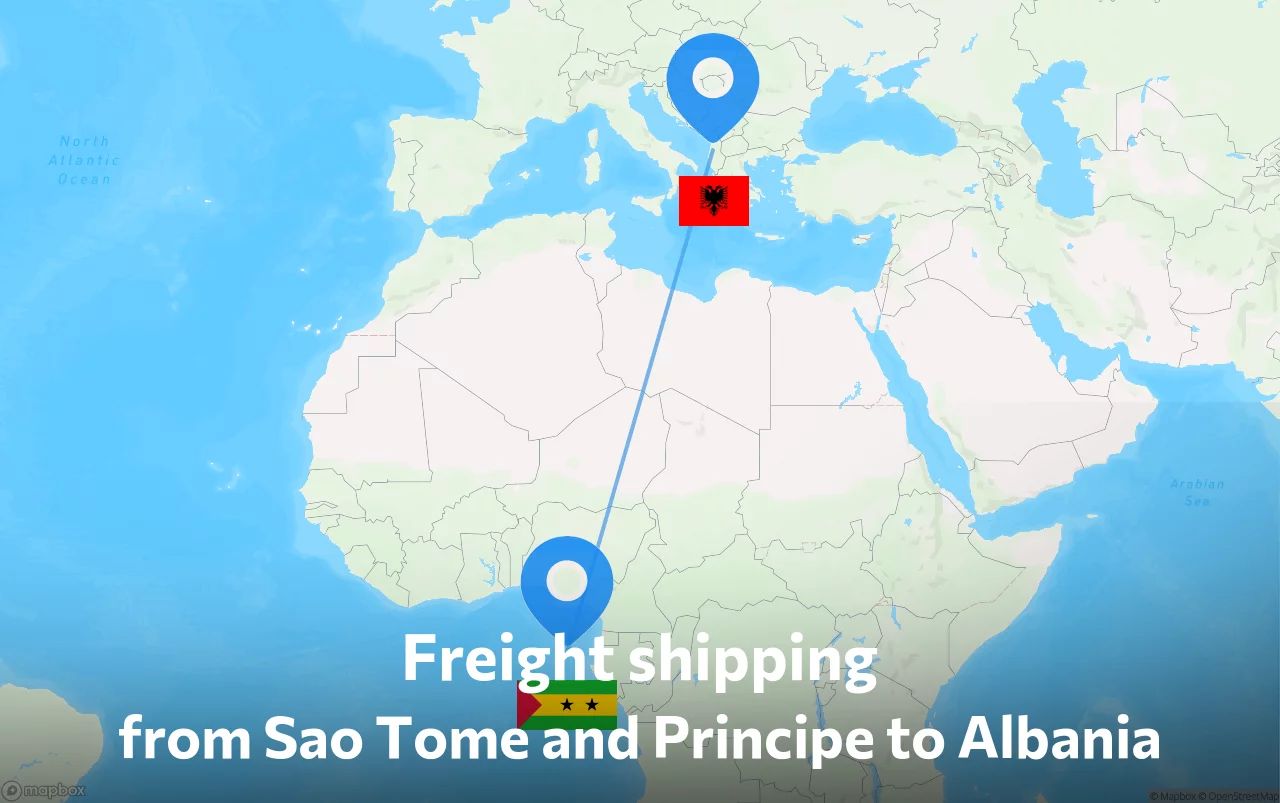 Shipping route from Sao Tome and Principe to Albania