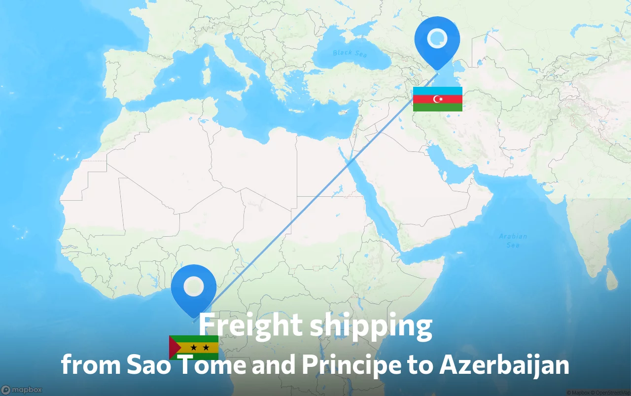 Shipping route from Sao Tome and Principe to Azerbaijan