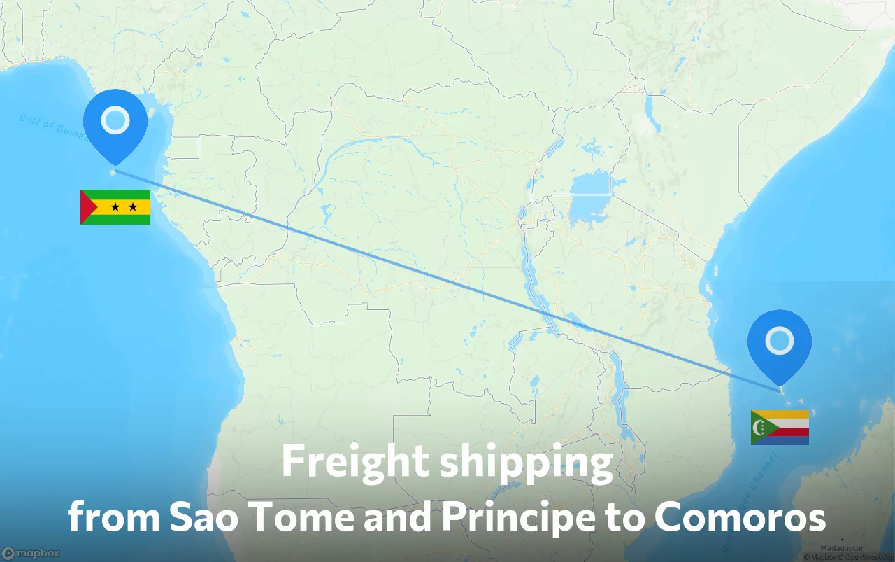 Shipping route from Sao Tome and Principe to Comoros