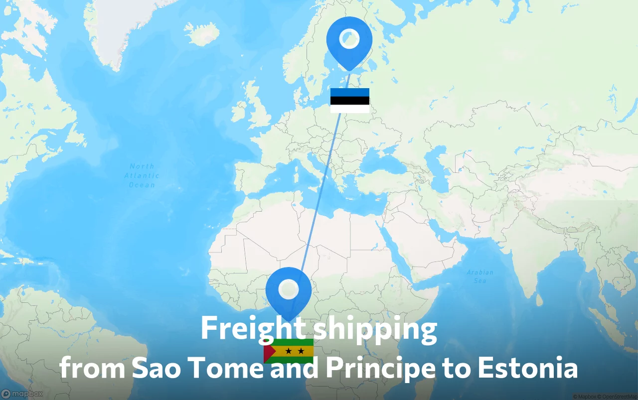 Shipping route from Sao Tome and Principe to Estonia
