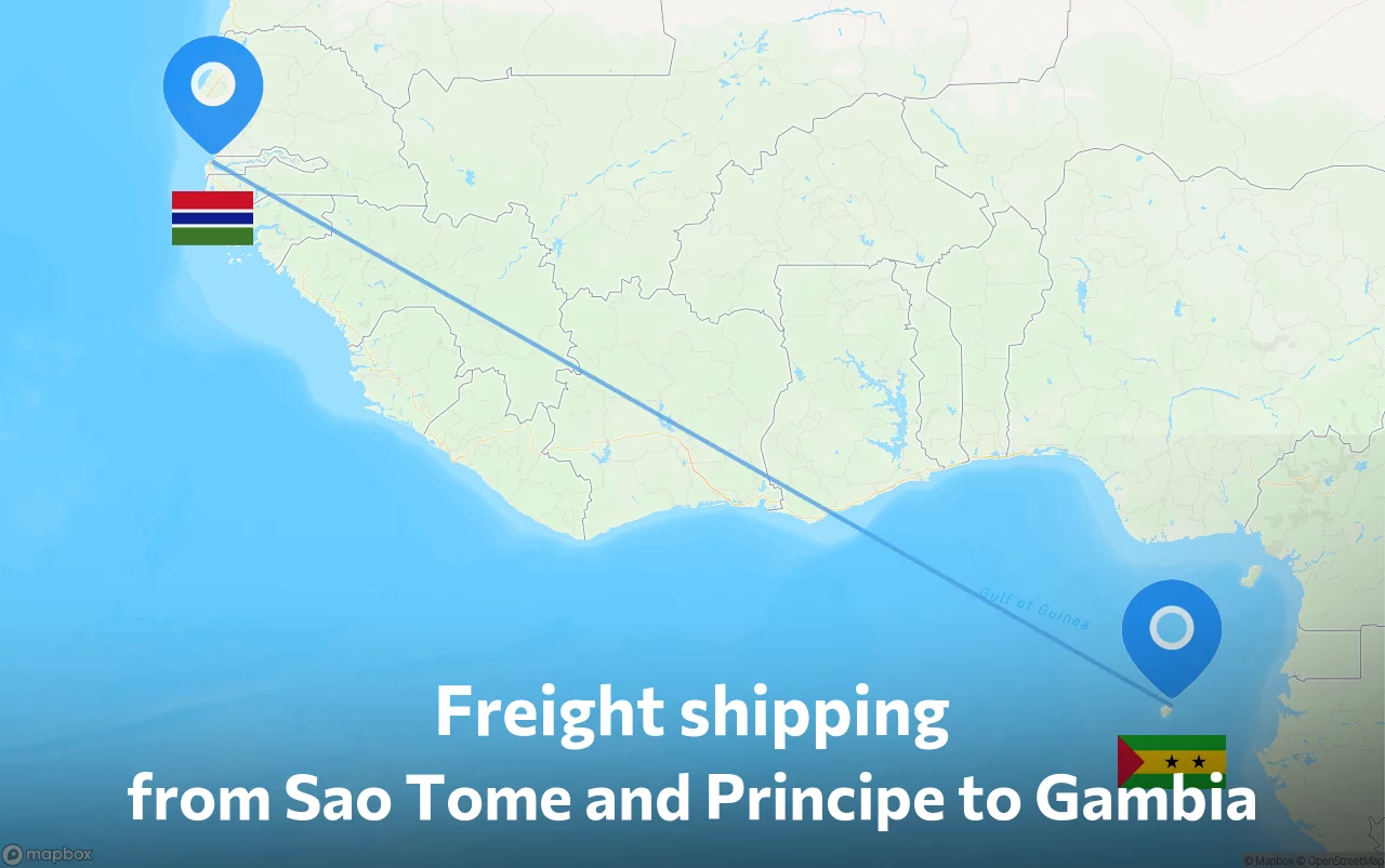 Shipping route from Sao Tome and Principe to Gambia