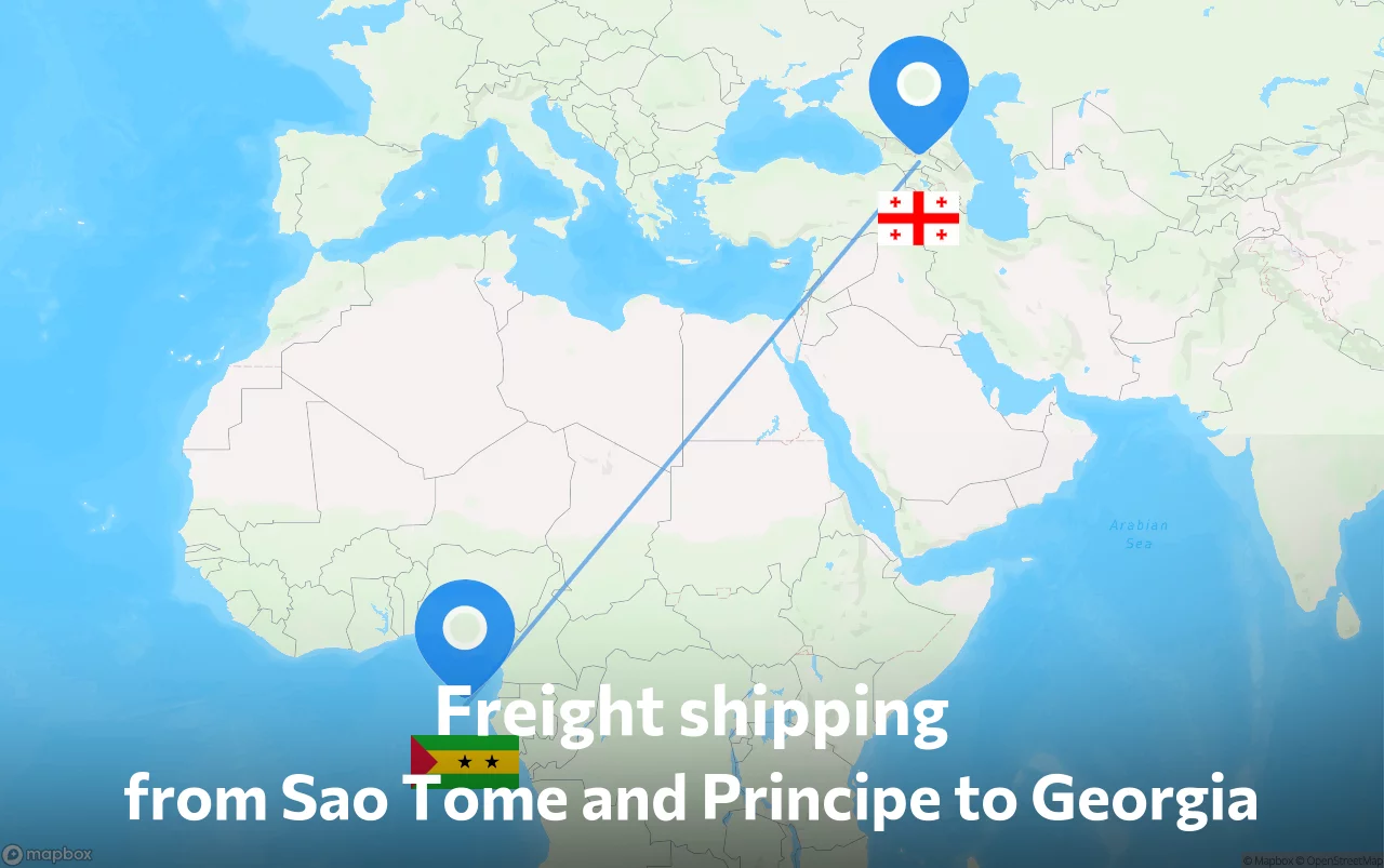 Shipping route from Sao Tome and Principe to Georgia