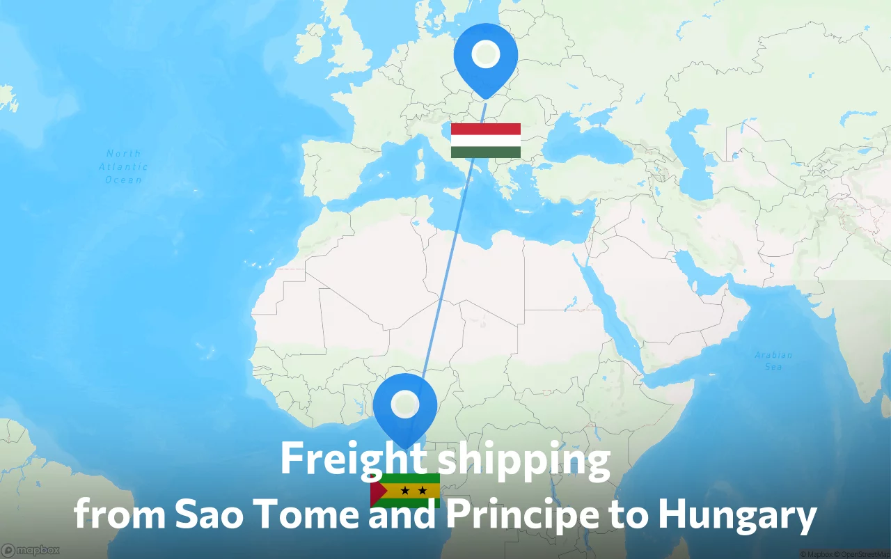 Shipping route from Sao Tome and Principe to Hungary