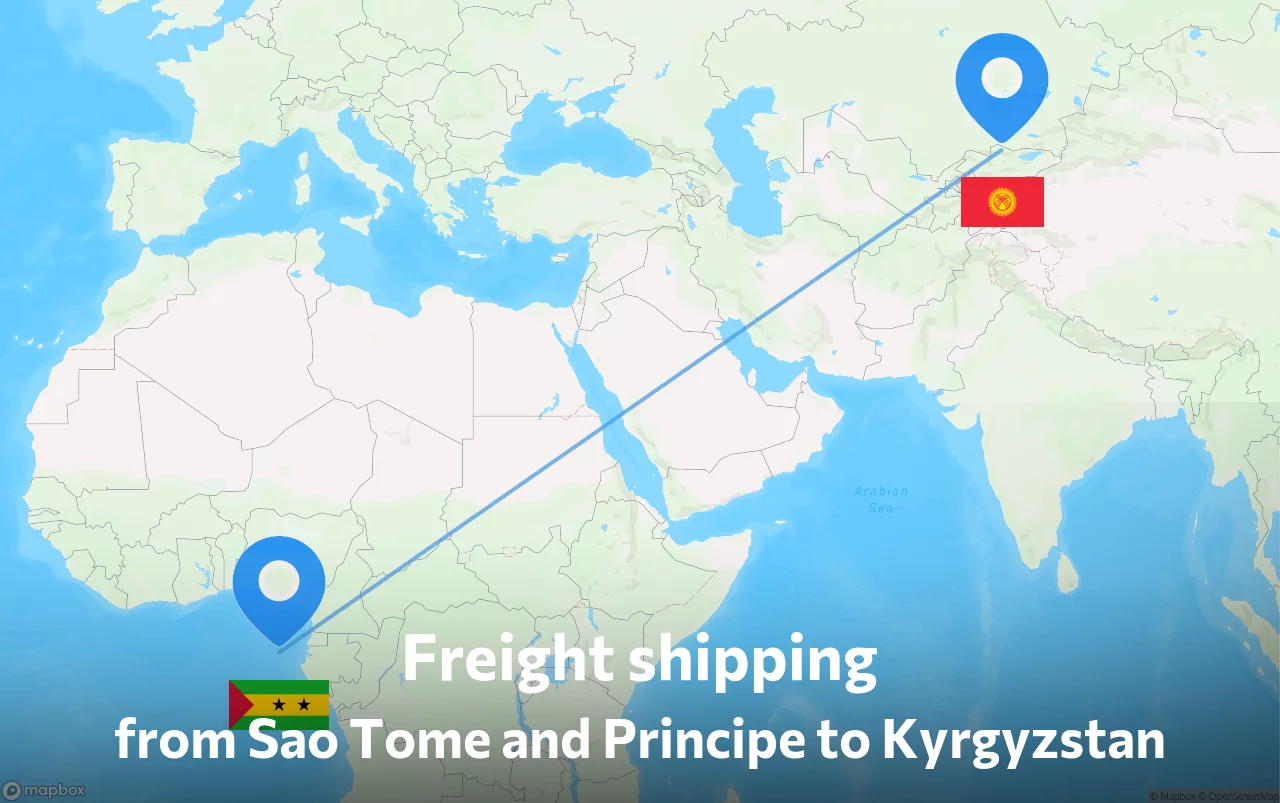 Shipping route from Sao Tome and Principe to Kyrgyzstan