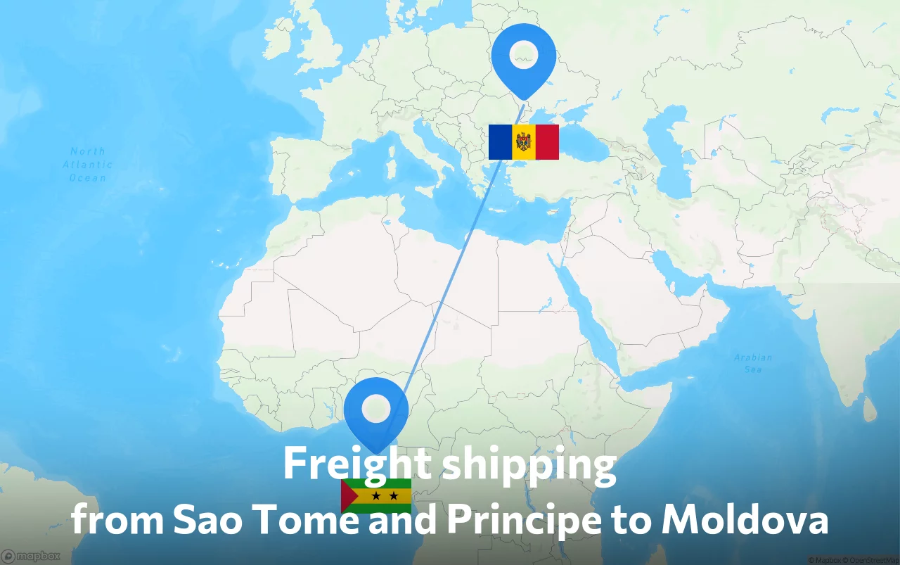 Shipping route from Sao Tome and Principe to Moldova