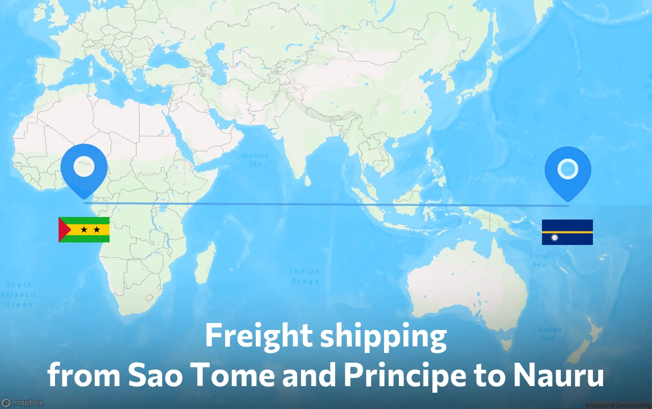 Shipping route from Sao Tome and Principe to Nauru
