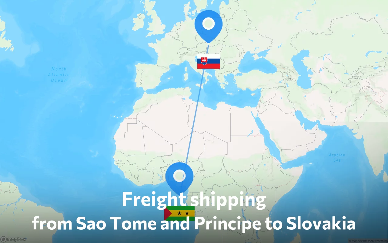 Shipping route from Sao Tome and Principe to Slovakia