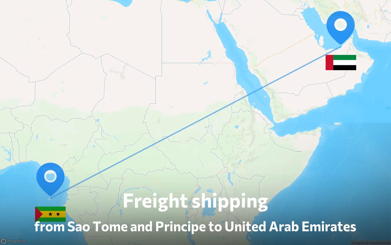 Shipping route from Sao Tome and Principe to United Arab Emirates
