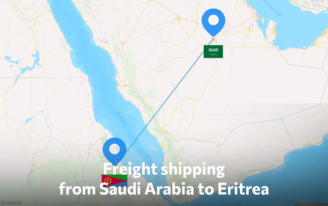 Shipping route from Saudi Arabia to Eritrea