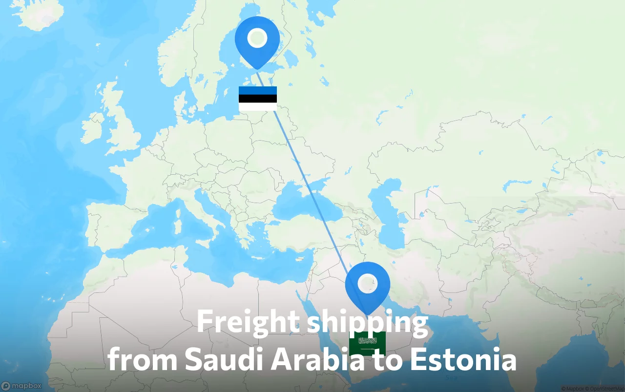 Shipping route from Saudi Arabia to Estonia