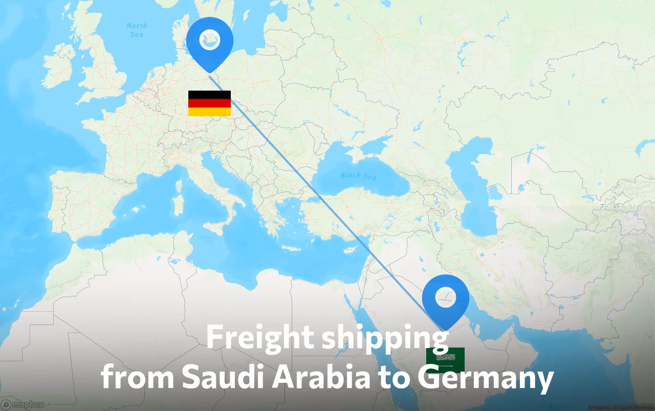 Shipping route from Saudi Arabia to Germany
