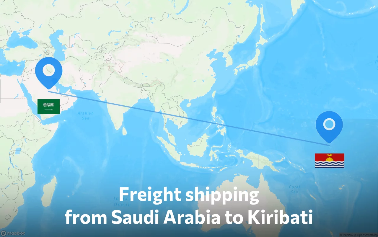 Shipping route from Saudi Arabia to Kiribati
