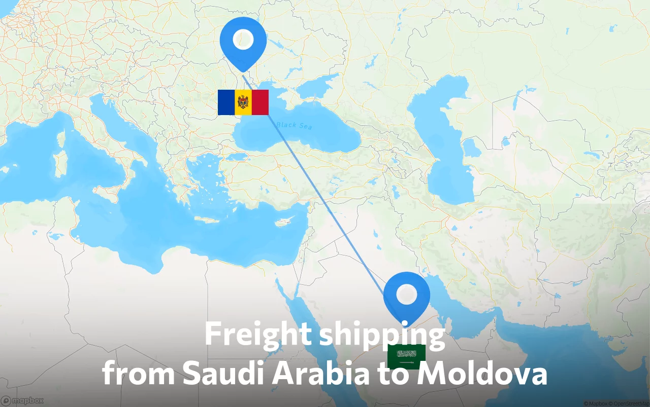 Shipping route from Saudi Arabia to Moldova