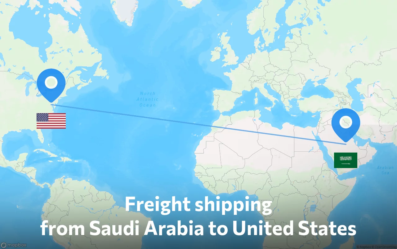 Shipping route from Saudi Arabia to United States