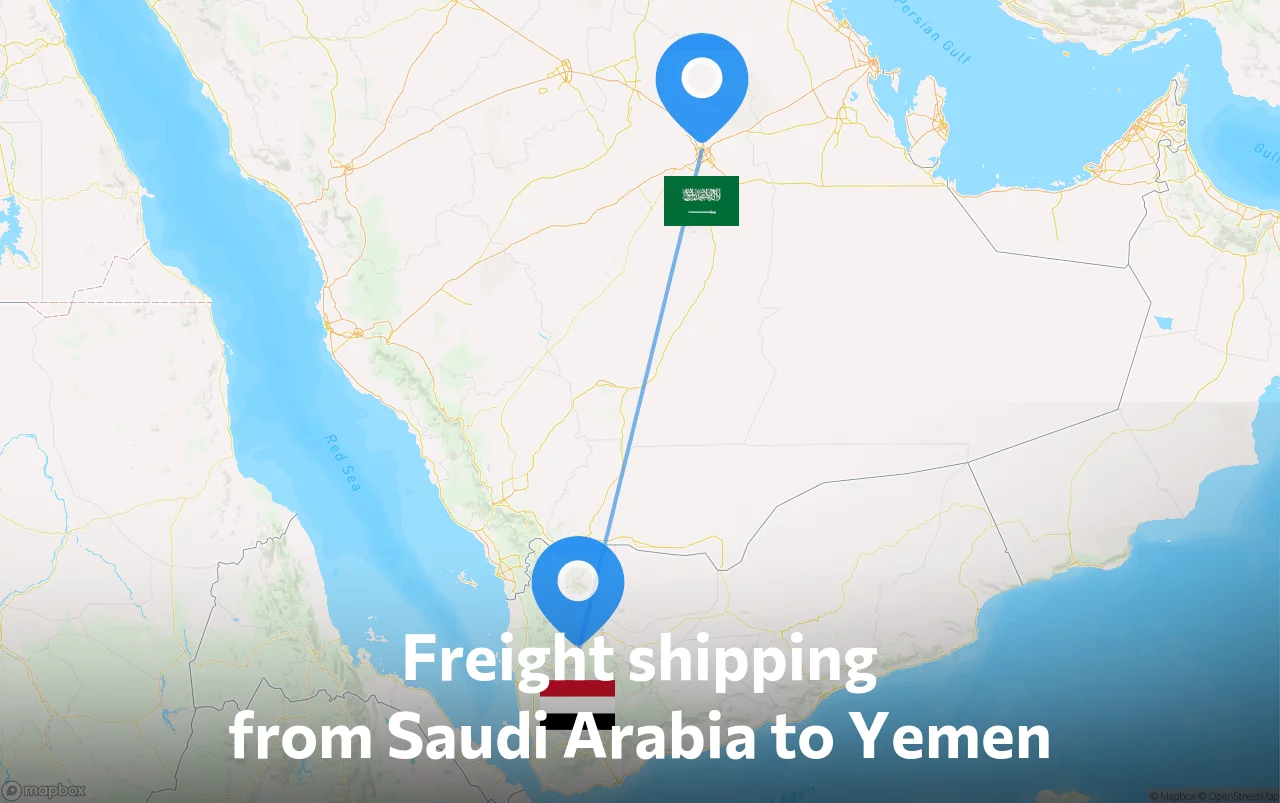 Shipping route from Saudi Arabia to Yemen