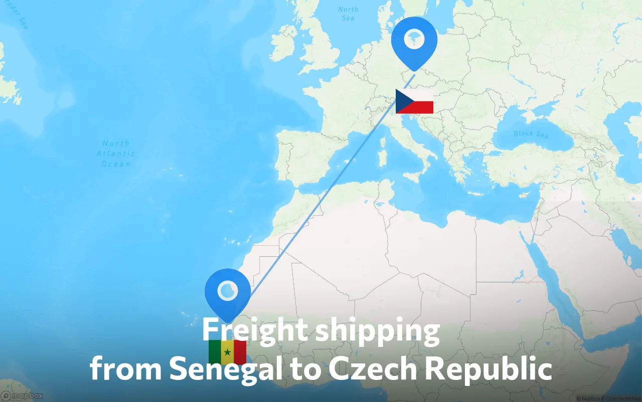 Shipping route from Senegal to Czech Republic