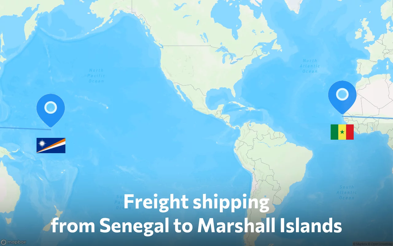 Shipping route from Senegal to Marshall Islands