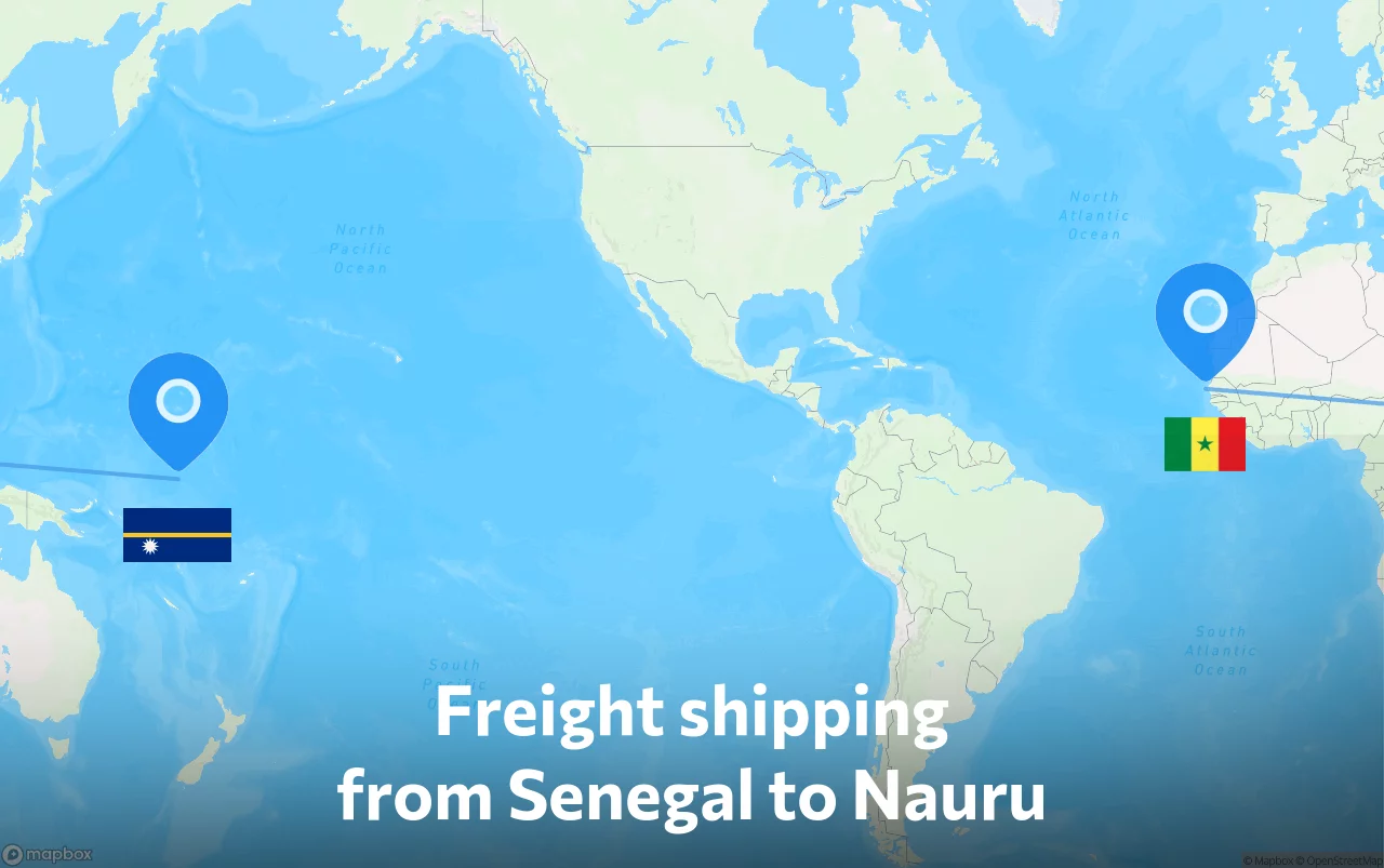 Shipping route from Senegal to Nauru