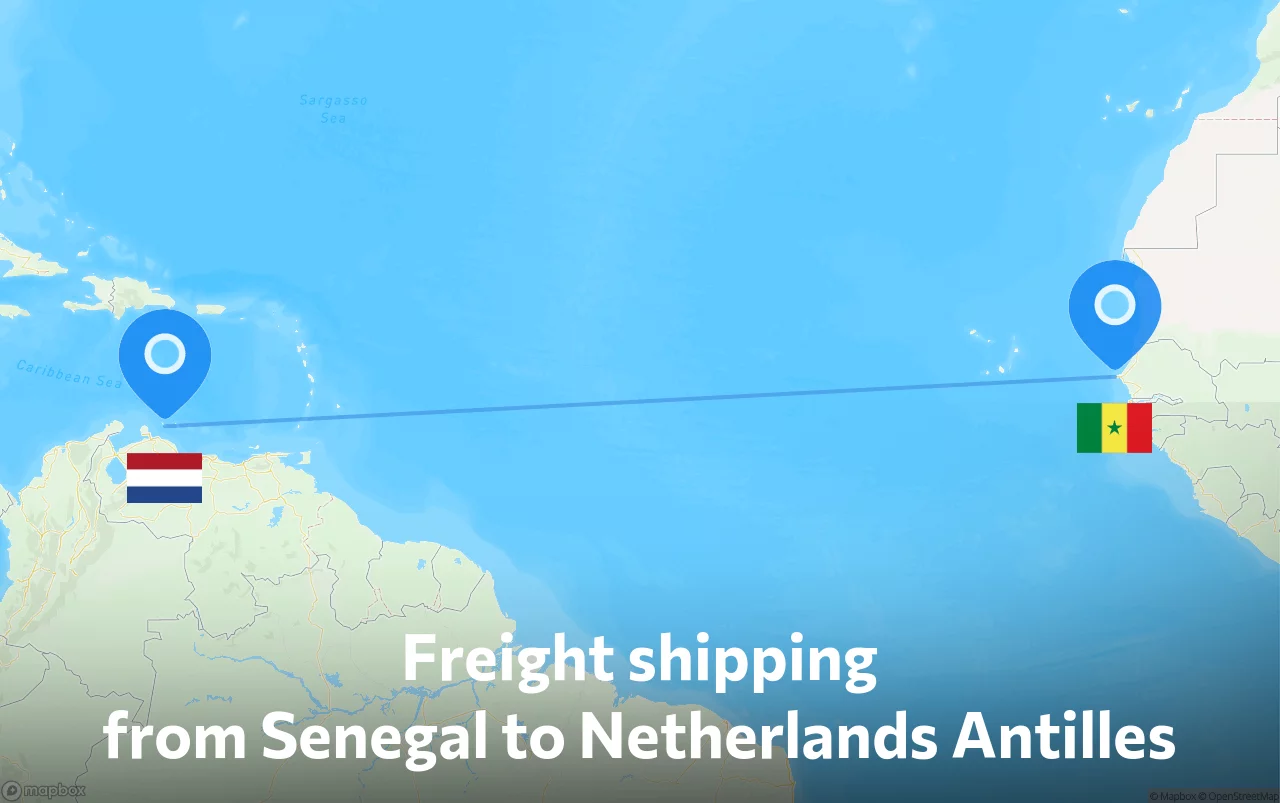 Shipping route from Senegal to Netherlands Antilles