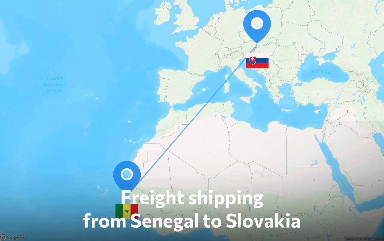 Shipping route from Senegal to Slovakia