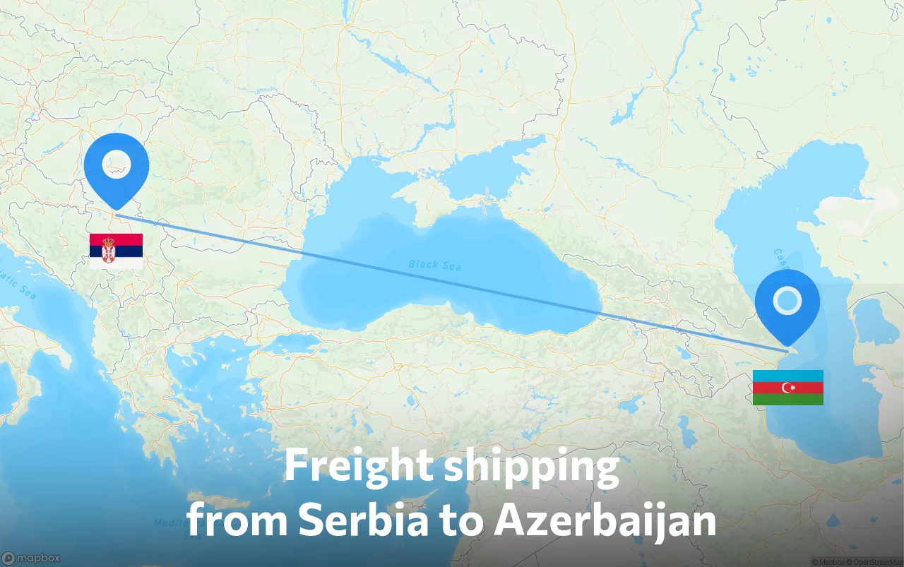 Shipping route from Serbia to Azerbaijan