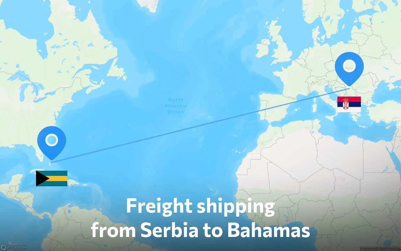 Shipping route from Serbia to Bahamas