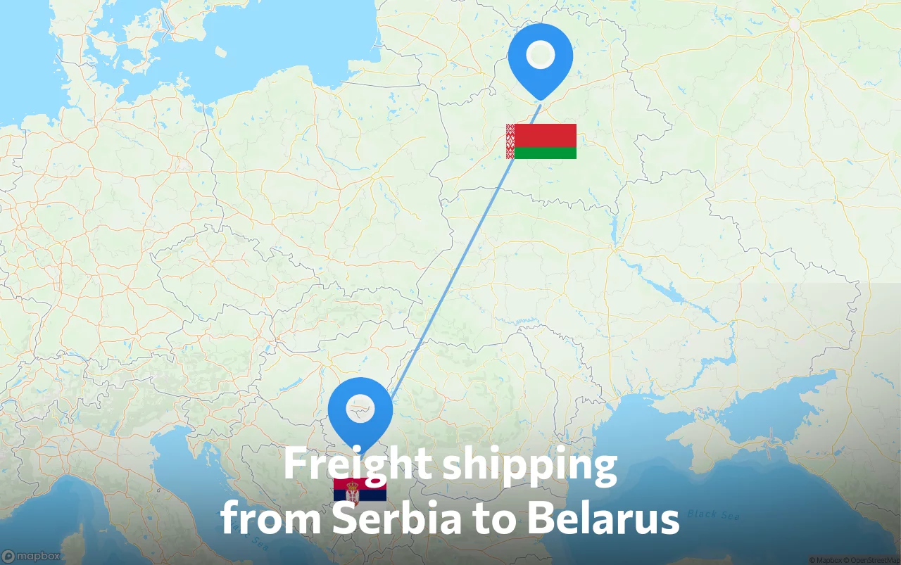 Shipping route from Serbia to Belarus
