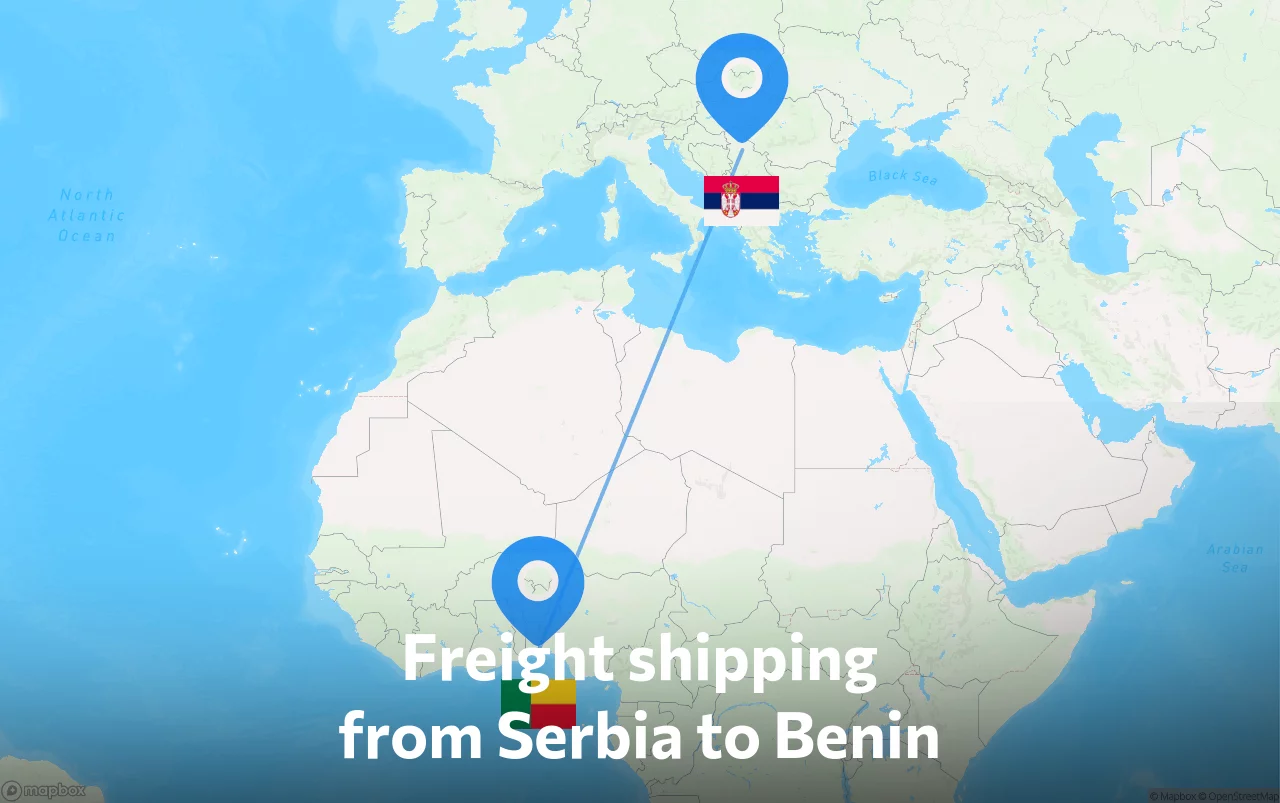 Shipping route from Serbia to Benin