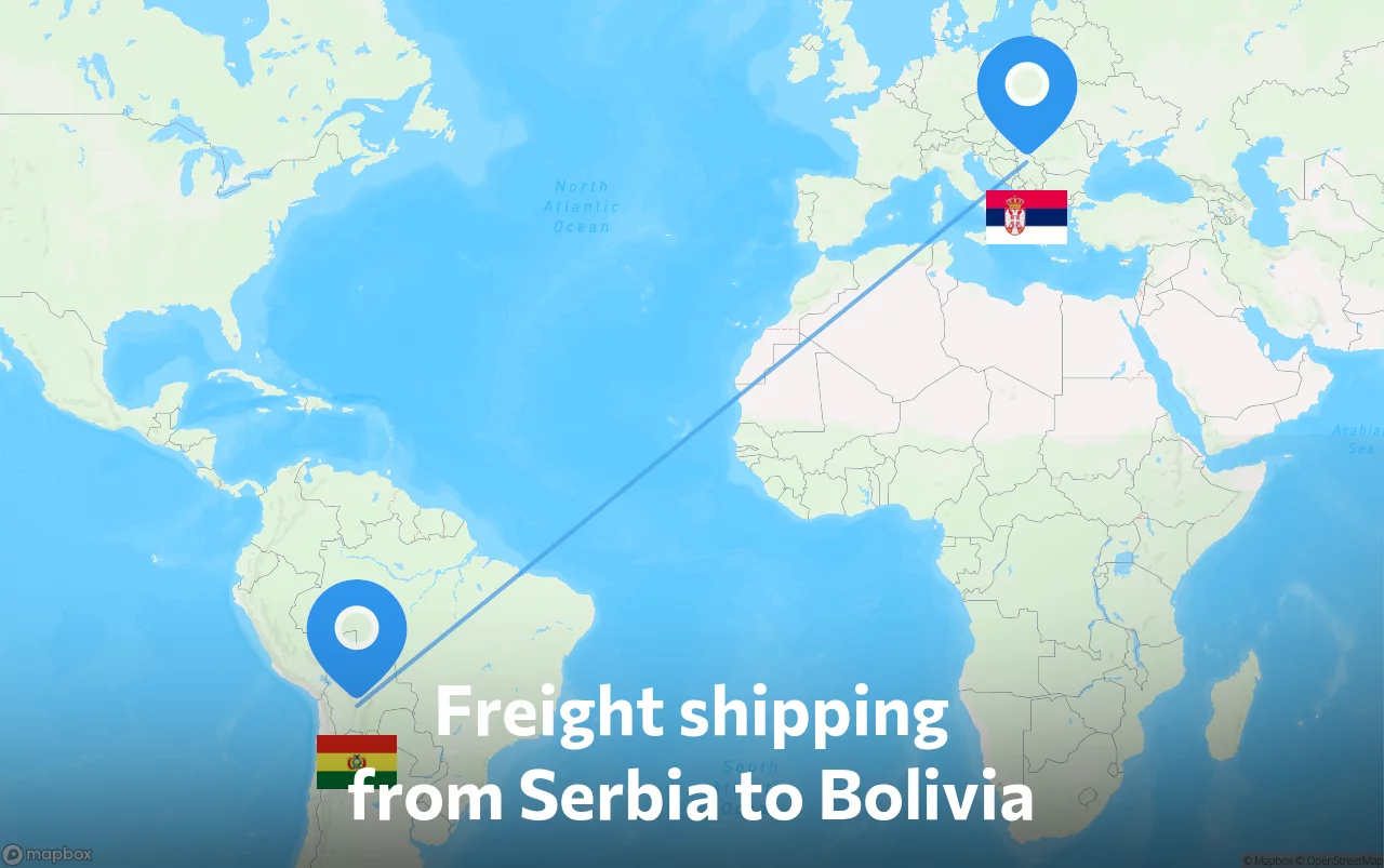 Shipping route from Serbia to Bolivia