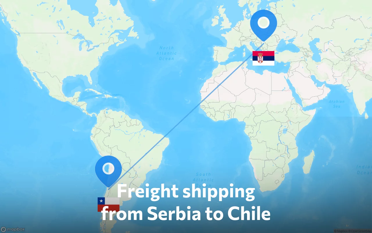 Shipping route from Serbia to Chile