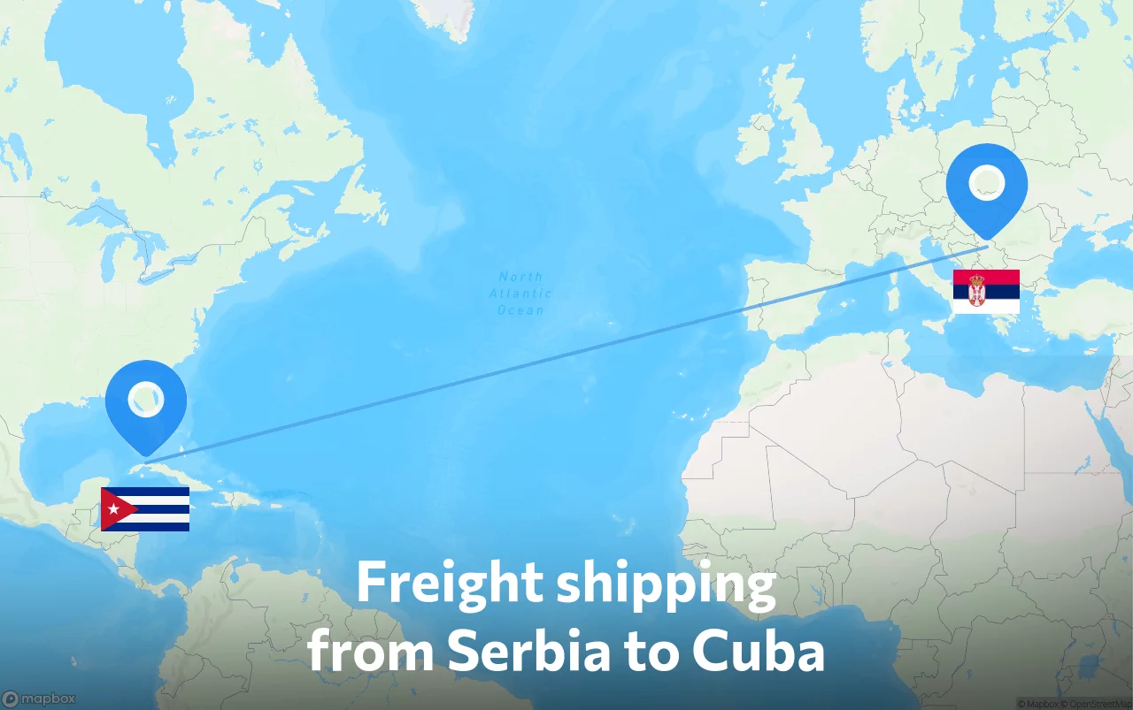 Shipping route from Serbia to Cuba