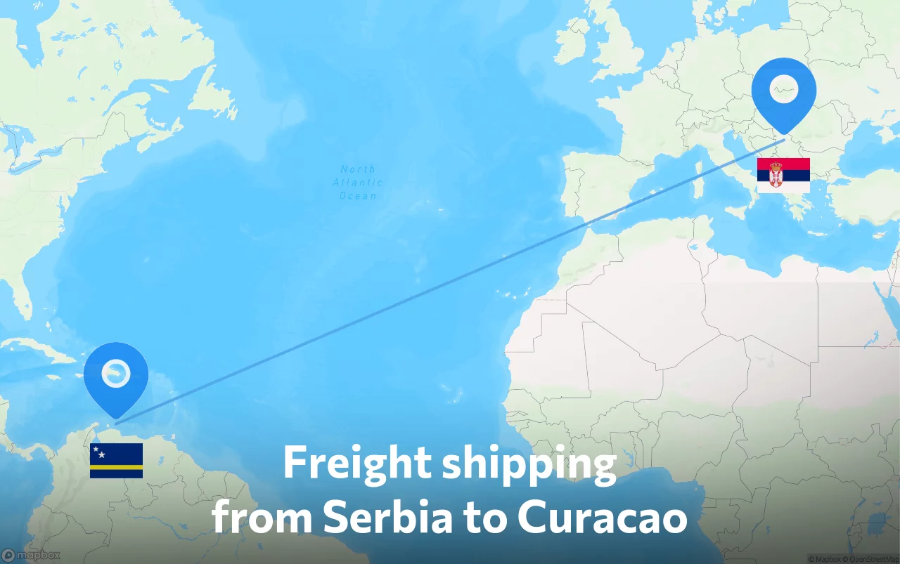 Shipping route from Serbia to Curacao