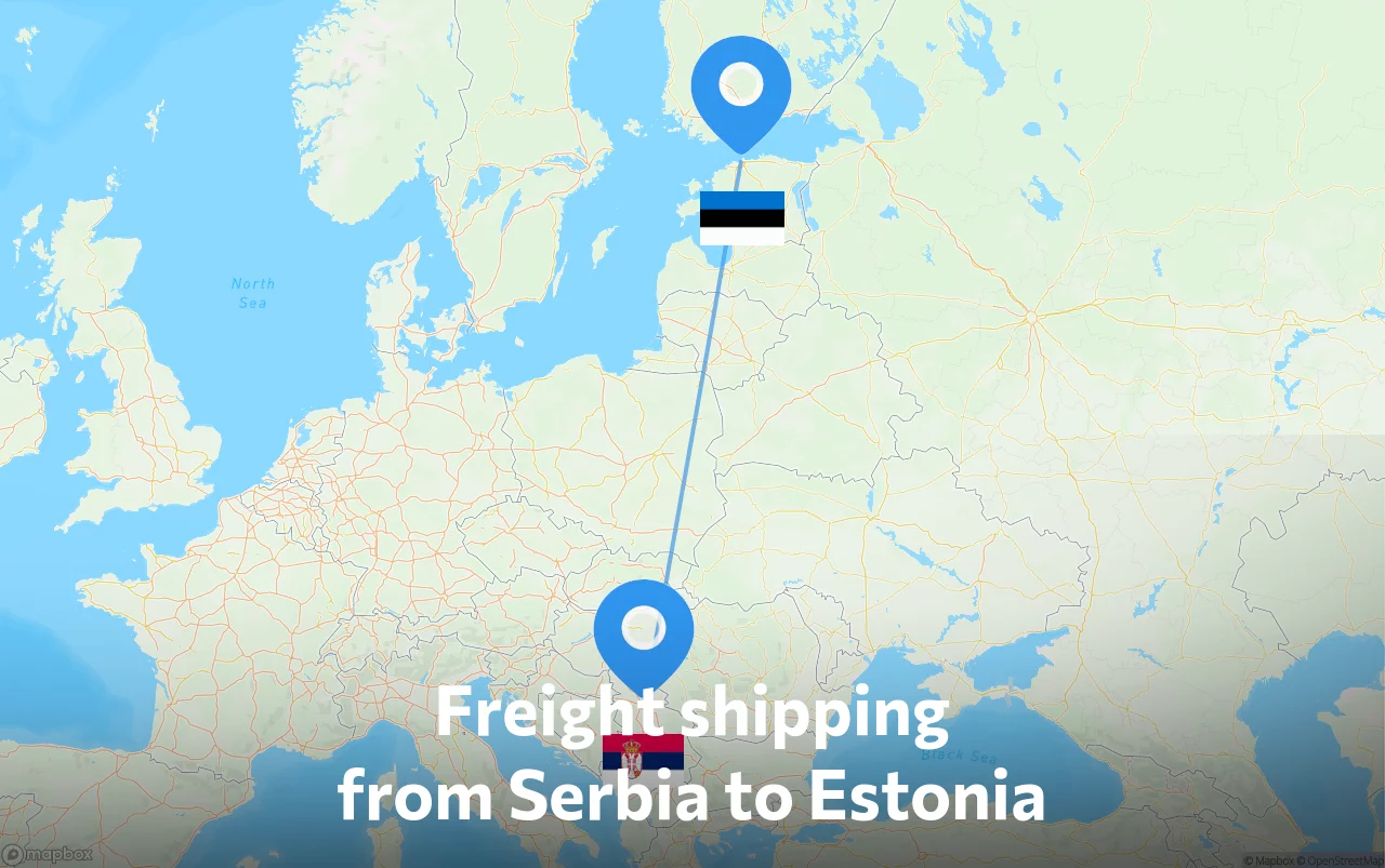 Shipping route from Serbia to Estonia