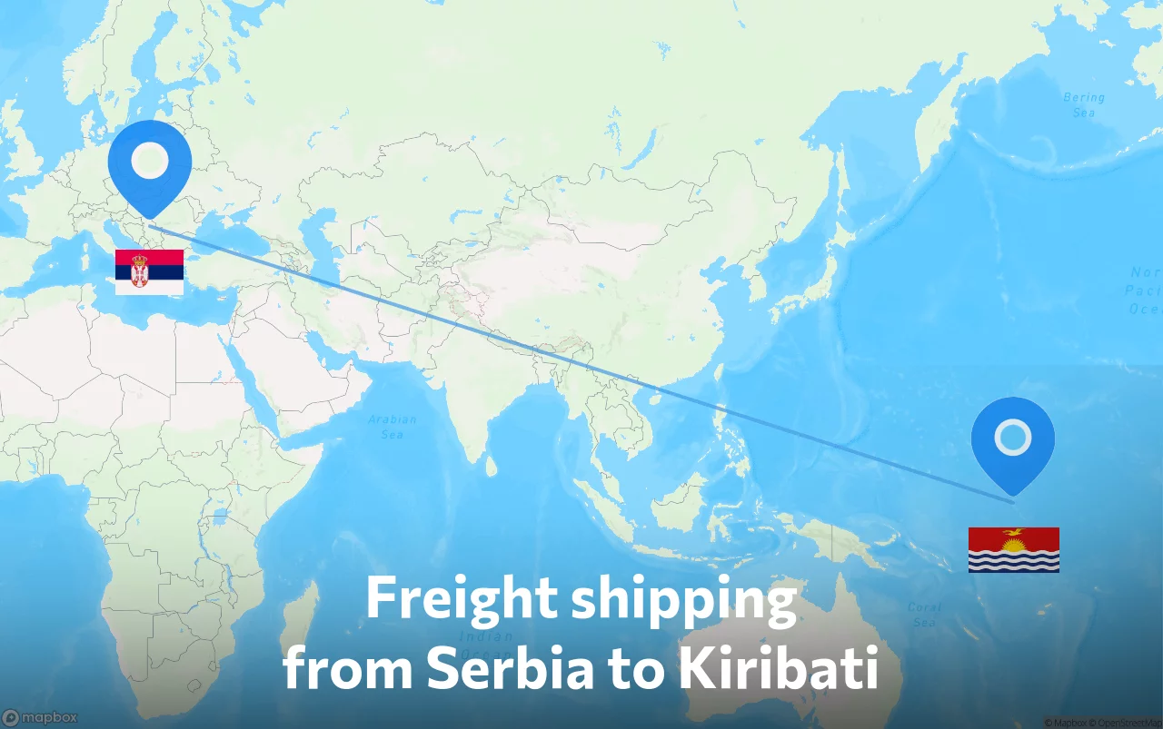 Shipping route from Serbia to Kiribati
