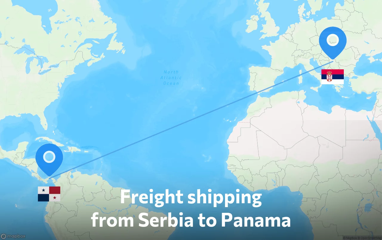 Shipping route from Serbia to Panama