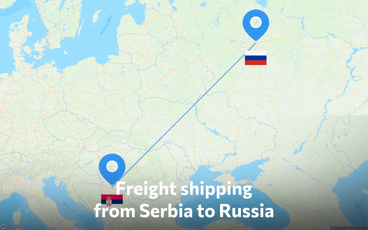 Shipping route from Serbia to Russia