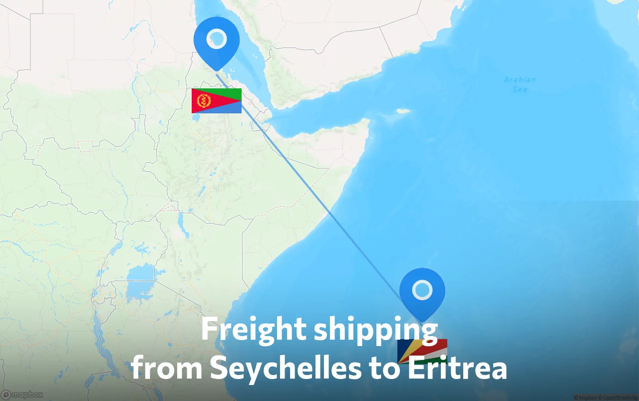 Shipping route from Seychelles to Eritrea