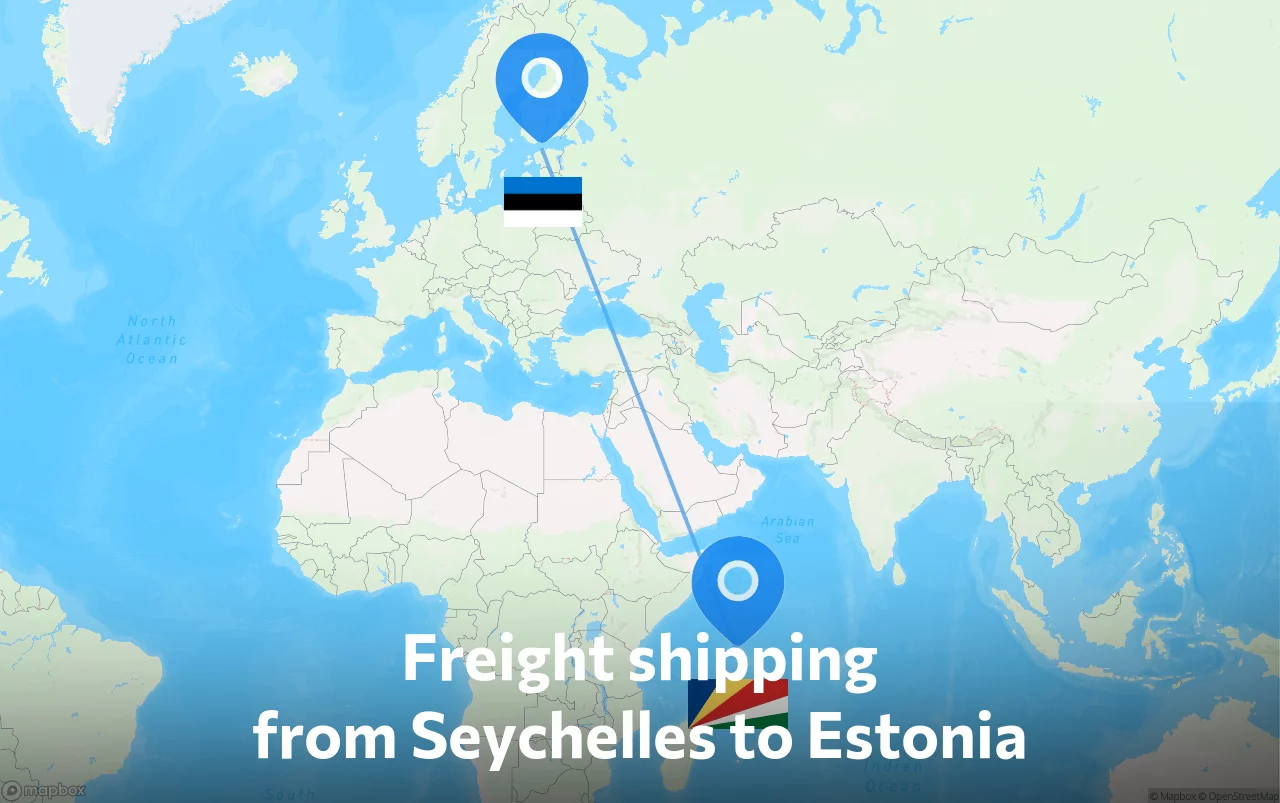 Shipping route from Seychelles to Estonia