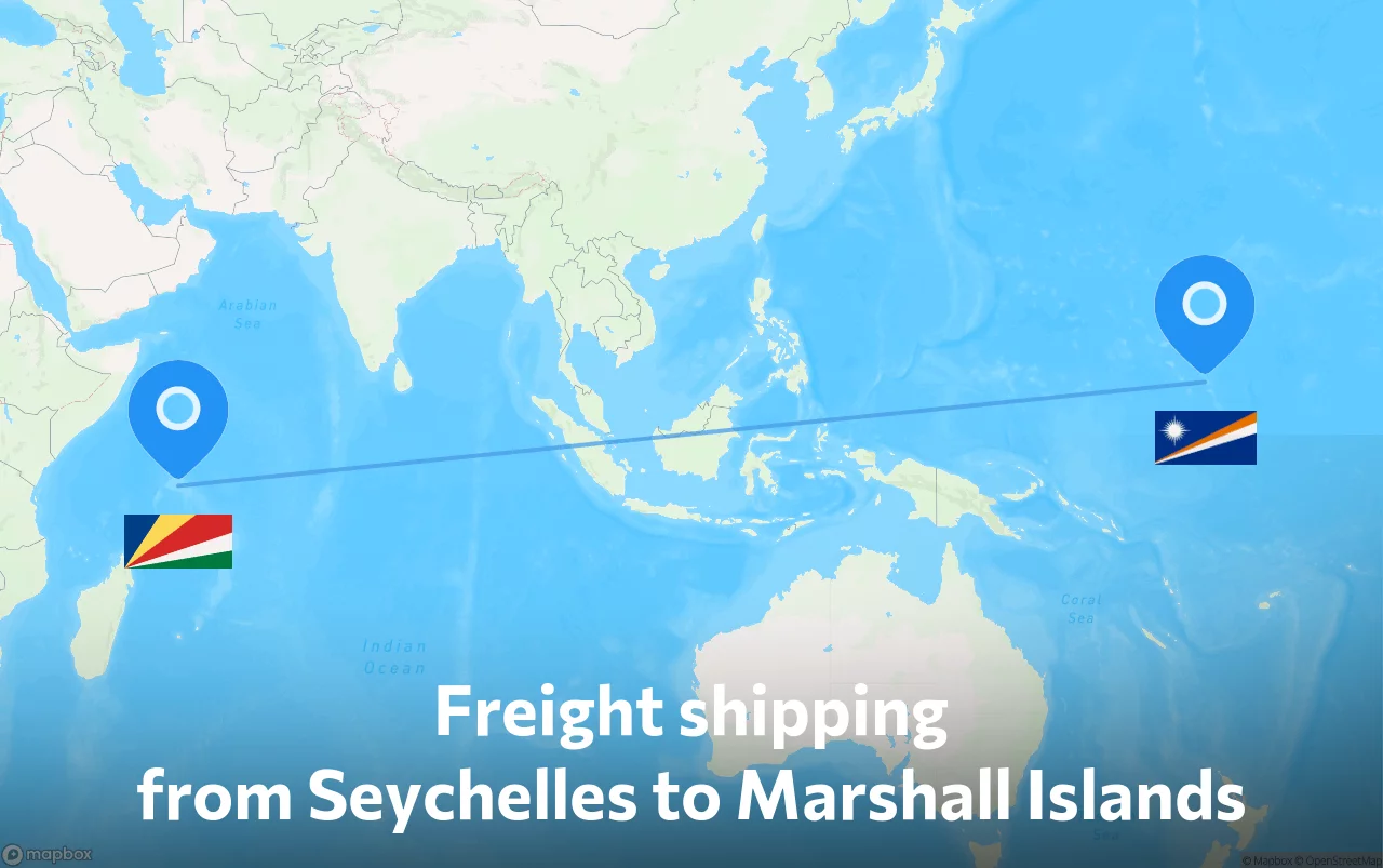 Shipping route from Seychelles to Marshall Islands