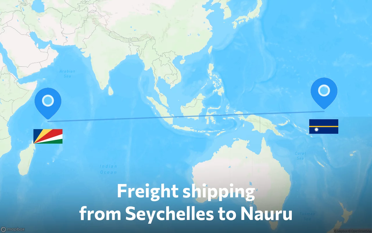 Shipping route from Seychelles to Nauru