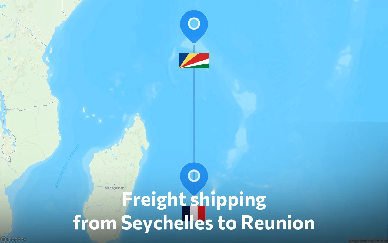 Shipping route from Seychelles to Reunion