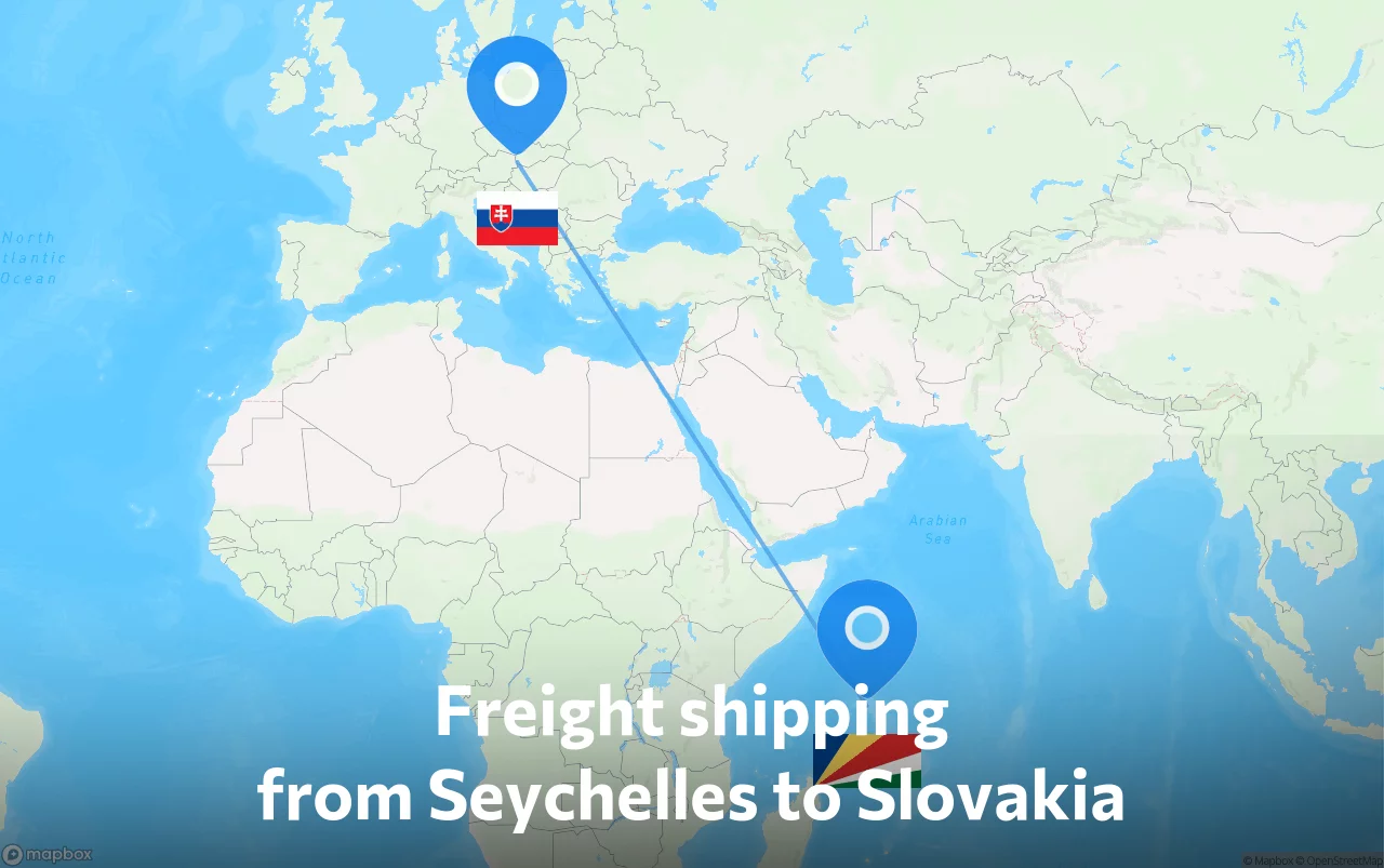 Shipping route from Seychelles to Slovakia